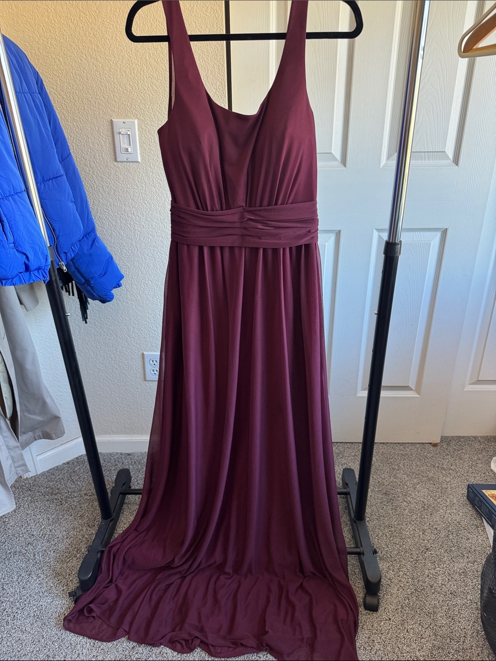 Bridesmaids Birdy Grey Burgundy Dress